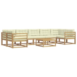 vidaXL Ensemble de canapés d'extérieur 6 Pièces Blanc et crème