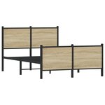 vidaXL Cadre de lit en métal sans matelas chêne sonoma 120x190 cm