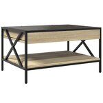 vidaXL Table basse avec LED infini chêne sonoma 70x50x38 cm