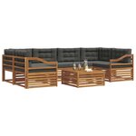 vidaXL Ensemble de canapés d'extérieur 7 Pièces Naturel et Anthracite
