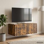 vidaXL Meuble TV mural 78 5 x 41 x 30 cm Chêne fumé Bois d'ingénierie