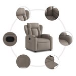 vidaXL Fauteuil inclinable taupe tissu