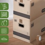 Pack and Move - Lot 40 cartons déménagement stockage standard - 60 x 30 x 30 cm - Poignées renforcées - 2 adhésifs offerts