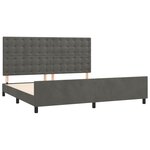 vidaXL Cadre de lit avec tête de lit Gris foncé 200x200 cm Velours