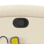 vidaXL Fauteuil de massage inclinable Crème Tissu