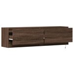 vidaXL Meuble TV mural avec lumières LED chêne marron 140x31x38 cm