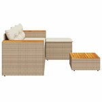 vidaXL Salon de jardin avec coussins 3 Pièces beige résine tressée