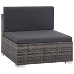 vidaXL Salon de jardin 6 Pièces avec coussins résine tressée gris