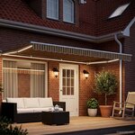vidaXL Auvent rétractable électrique Jaune  Gris et Blanc 4 × 3 5 m