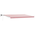 vidaXL Store rétractable manuel avec rayures LED rouges et blanches 500x300 cm