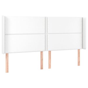 vidaXL Tête de lit avec oreilles Blanc 183x16x118/128 cm Similicuir