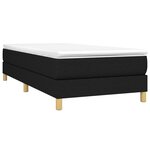 vidaXL Sommier à lattes de lit avec matelas Noir 100x200 cm Tissu