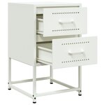 vidaXL Tables de chevet 2 Pièces blanc 36x39x60 5 cm acier