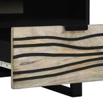 vidaXL Table basse Blanc  Noir 80 x 54 x 40 cm bois de manguier massif