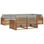 vidaXL Ensemble de canapés d'extérieur 7 Pièces Gris Naturel et Clair