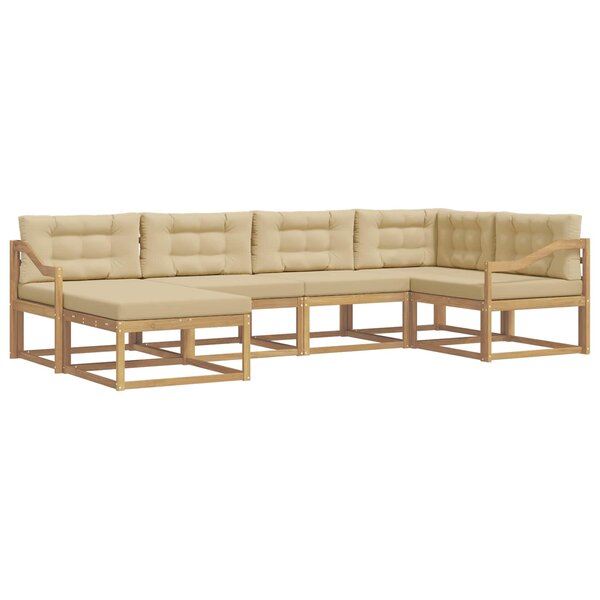 vidaXL Ensemble de canapés d'extérieur 5 pc Blanc et Beige Polyester