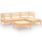 vidaXL Salon de jardin 5 Pièces Bois de pin massif