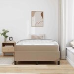 vidaXL Cadre de lit avec matelas Cappuccino 120 x 190 cm tissu