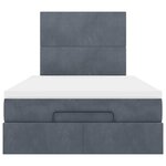 vidaXL Cadre de lit ottoman avec matelas gris foncé 120x190 cm velours