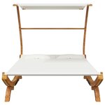 vidaXL Lit repos avec auvent 165x203x138 cm Bois courbé massif Crème