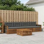 vidaXL Ensemble de canapés d'extérieur 5 Pièces Naturel et Anthracite