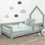 Lit cabane enfant POPPI 80 x 180 vert sauge 1