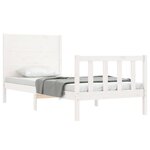 vidaXL Cadre de lit et tête de lit blanc 100x200 cm bois massif