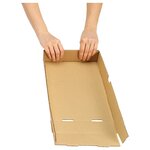 Caisse carton télescopique brune simple cannelure raja 30 5x21 5x15/27 cm (lot de 25)