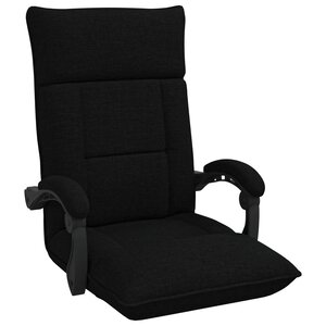 vidaXL Fauteuil de sol ajustable Noir Tissu