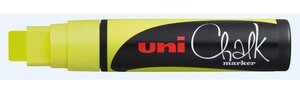 Marqueur craie Pte rectangulaire extra-large CHALK Marker PWE17K 15mm Jaune Fluo UNI-BALL