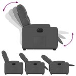 vidaXL Fauteuil inclinable électrique gris foncé tissu