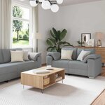 vidaXL Canapé 2 Pièces Gris clair 219 x 80 x 82 cm tissu