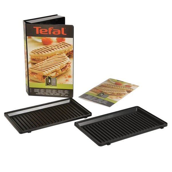 Tefal lot de 2 plaques grill panini - snack collection - xa800312