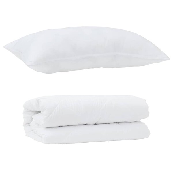 vidaXL Duvet avec Oreiller 2 Pièces Blanc 135 x 200 cm Microfibre