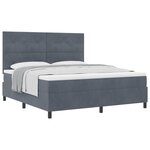 vidaXL Lit à ressorts avec matelas Gris foncé 180 x 200 cm tissu