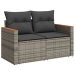 vidaXL Salon de jardin 5 Pièces avec coussins gris résine tressée