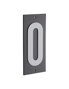 THIRARD - Plaque de signalisation 0  marquage blanc sur fond noir  panneau ABS à visser  56x120mm - THIRARD