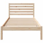 vidaXL Cadre de lit avec tête de lit Marron 90 x 190 cm Pin massif