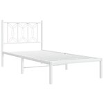 vidaXL Cadre de lit métal sans matelas avec tête de lit blanc 75x190cm
