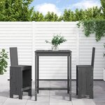 vidaXL Ensemble de bar de jardin 3 Pièces gris bois de pin massif