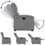 vidaXL Fauteuil inclinable Gris clair Tissu