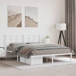 vidaXL Cadre de lit métal sans matelas et tête de lit blanc 150x200 cm