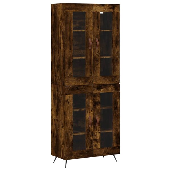 vidaXL Buffet haut Chêne fumé 69 5x34x180 cm Bois d'ingénierie