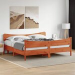 vidaXL Cadre de lit sans matelas cire marron 200x200cm bois pin massif