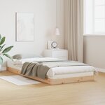 Cadre de lit au sol vidaXL Blanc 80x220 cm en bois de pin massif