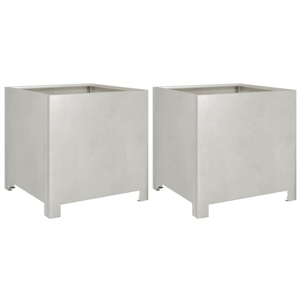 vidaXL Jardinières 2 Pièces 40x40x40 cm acier inoxydable