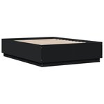 vidaXL Cadre de lit avec LED sans matelas noir 135x190 cm