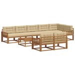vidaXL Ensemble de canapés d'extérieur 9 Pièces Naturel et Beige