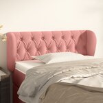 vidaXL Tête de lit avec oreilles Rose 93x23x78/88 cm Velours