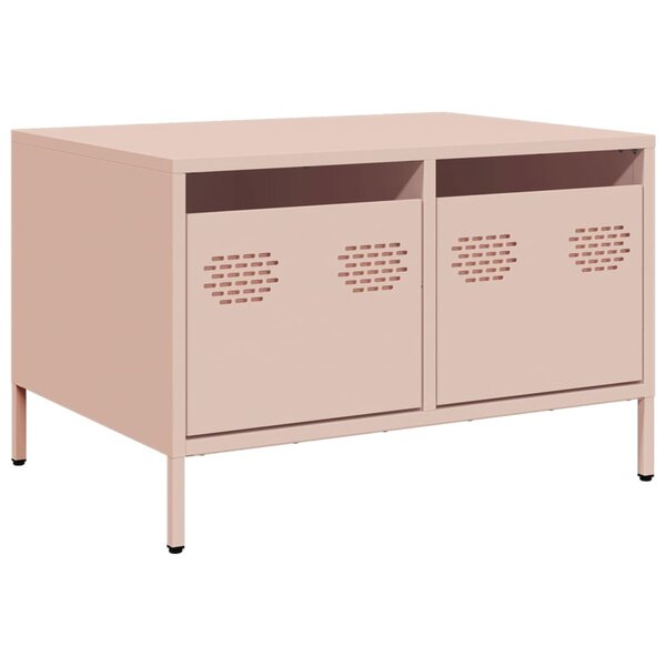 vidaXL Meuble TV rose 68x50x43 5 cm acier laminé à froid